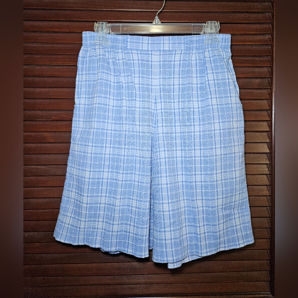 Alfred Dunner Blue Plaid Shorts